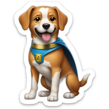 a super hero dog sticker