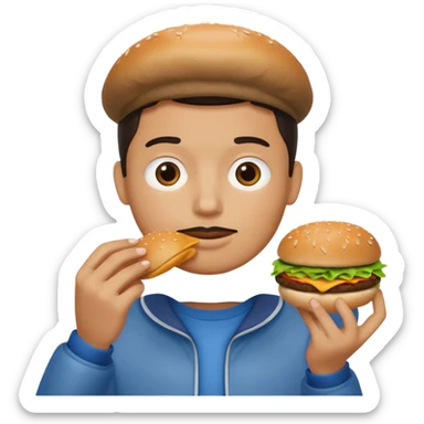 persona comiendo hamburguesa sticker