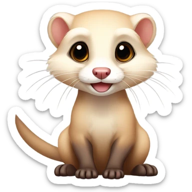 Cute light brown ferret sticker