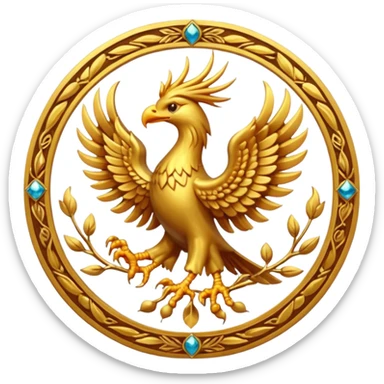 phoenix crest/brosch in a circle sticker