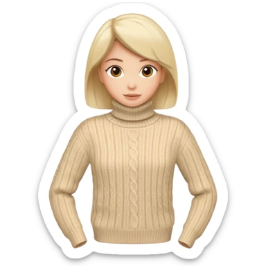 beije turtleneck sweater sticker