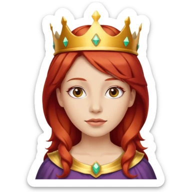 woman pelirroja con corona  sticker