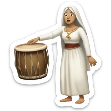 a romanian medieval woman shuffling to drum and bass sticker