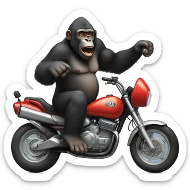 Gorrila juggling motorcycles sticker