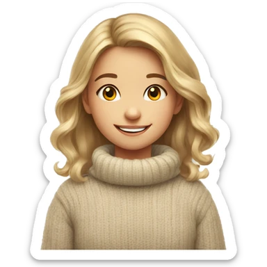 smiling girl in sweater portrait make her young sticker