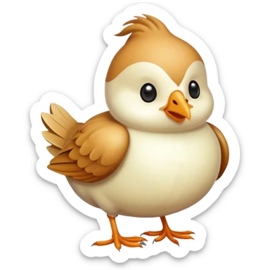 cute bird with garlic clove body sticker