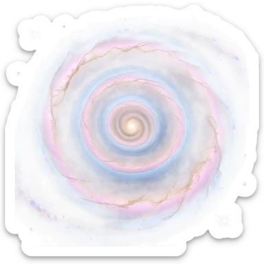  Cinematic Realistic Galaxy – A vast, sweeping view of a majestic spiral galaxy, with glowing arms of stars, dust, and gas stretching into infinity. Vibrant hues of pink, blue, and gold swirl together, capturing the grand scale and breathtaking beauty of the universe. sticker
