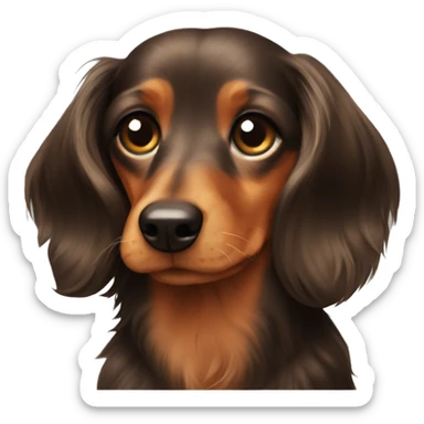 long haired mini dachshund  sticker