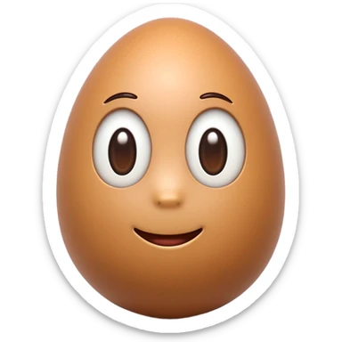 3D emoji icon of an egg in Apple style, isolated, soft pastel background, high-resolution, minimalistic, plastic texture, soft lighting, realistic shadows, front-facing, centered sticker
