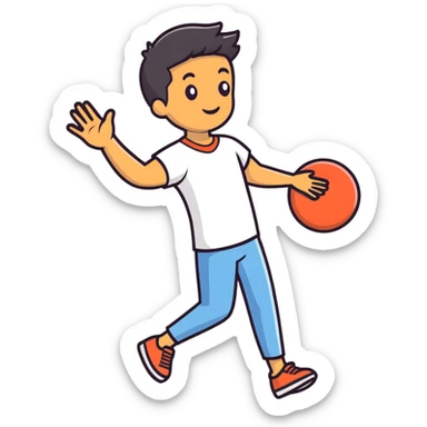 Hispanic playing frisbee sticker