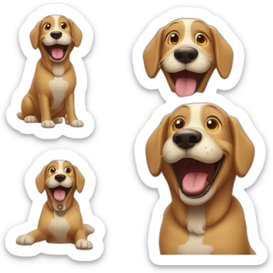 laughing funny old dog sticker