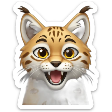 Shocked, surprised, lynx, feline sticker