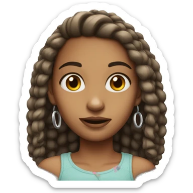 girl with hoop Earring mad sticker