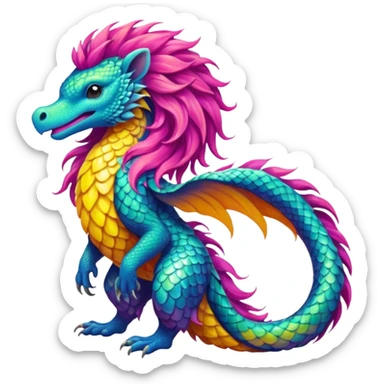 Tropical Exotic Fakémon-fantasy-creature, full body sticker