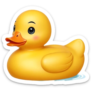 A yellow rubber duck with a cute smiling face and big eyes sticker