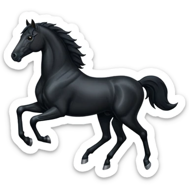 Running black horse  sticker
