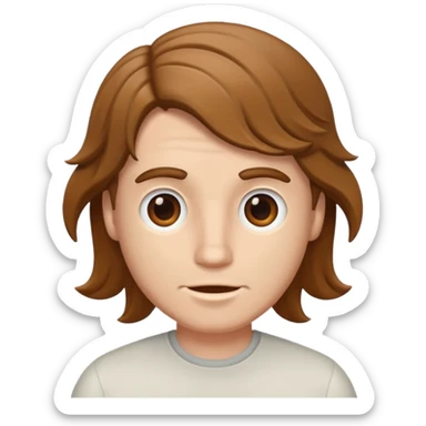 White guy with brown waves sticker