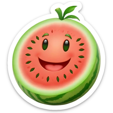 melon with happy face sticker