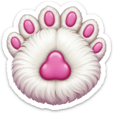 white cat paw, from the bottom, vivid pink toe beans sticker