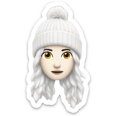 white winter beanie no person sticker