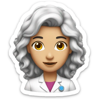 Enseignante femme cheveux bruns de Physique Chimie sticker