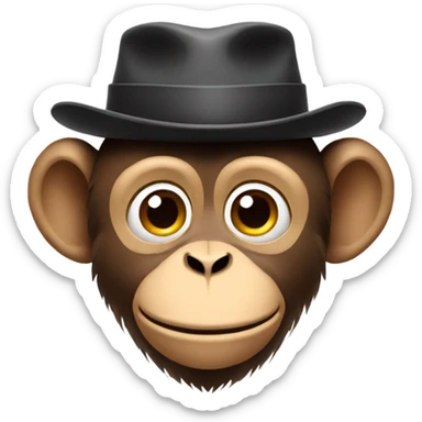 monkey with hat sticker