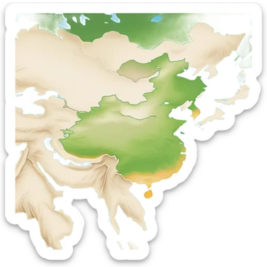 globe east Central Asia sticker