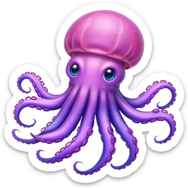 jelly prawn octopus squid  sticker
