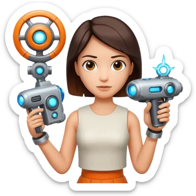 Chell portal gun wheatley sticker