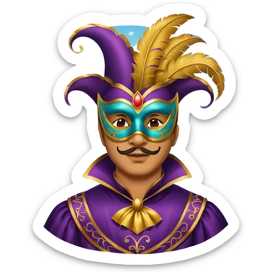 carnival masked guy venice sticker
