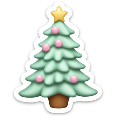 pastel pink christmas tree sticker