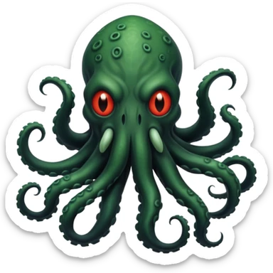 black-colored Cthulhu  sticker