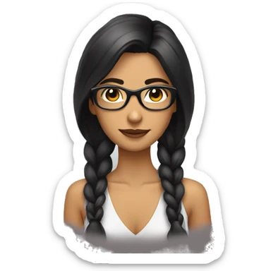 morena con pelo largo y gafas sticker