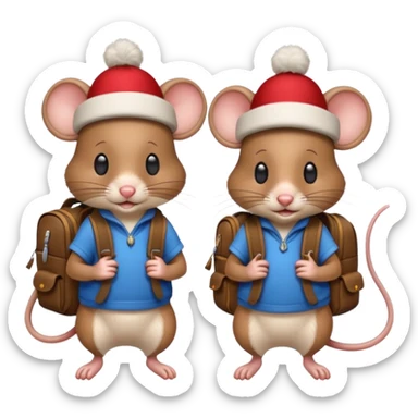 mice with backpacks sticker