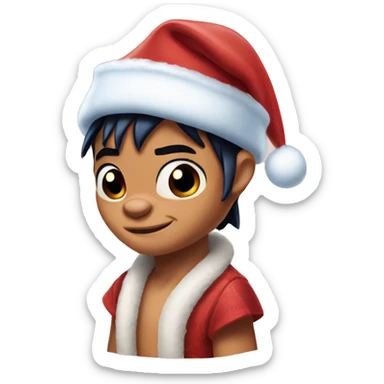 Lilo from Lilo and Stitch wearing Christmas hat sticker