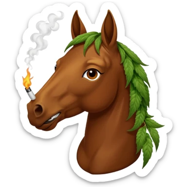 cavalo fumando maconha sticker