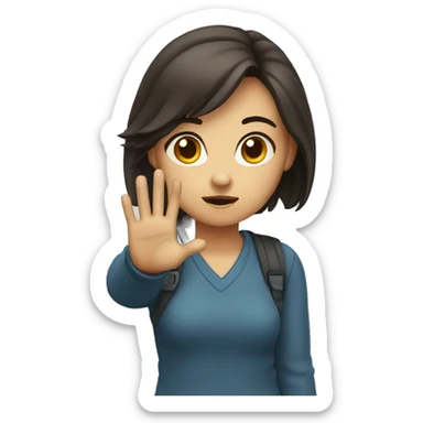 angry girl waving goodbye sticker