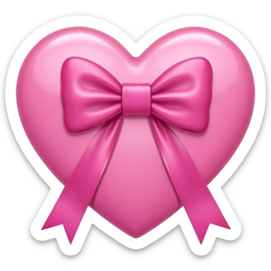 Pink heart with bow sticker