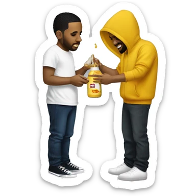 Kendrick Lamar pouring mustard on drake sticker