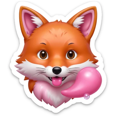 The Fox and The Chewing Gum Light Pink sticker
