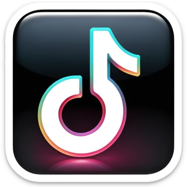 tiktok logo thats glowing transparent background but make it shiny glow sticker