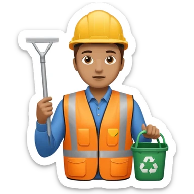 Waste Management, safety vest, trash picker sticker