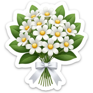 White flower bouquet sticker