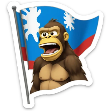 ape simpson yells at bavaria flag sticker