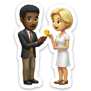 Man proposes  sticker