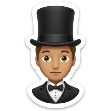 a stylish person with a top hat sticker