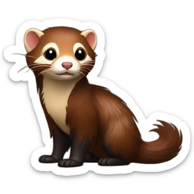 Red ferret with long fringe hairdo wearing leather jacket  sticker