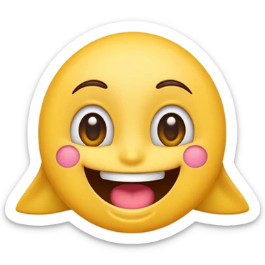 cartoon smiling emoji with open mouth and happy eyes, colorful and cheerful, no text, suitable for WhatsApp and Instagram sticker