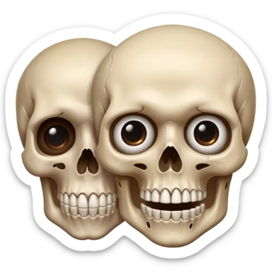 A skull and a shocked in one sticker