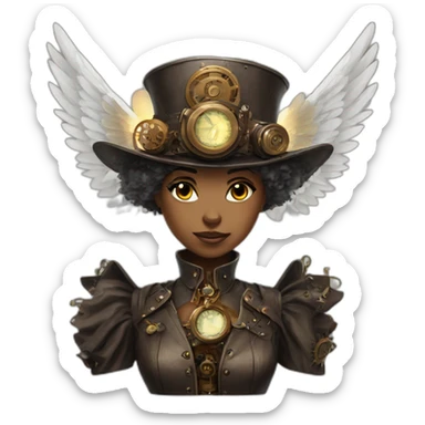 steampunk angel sticker